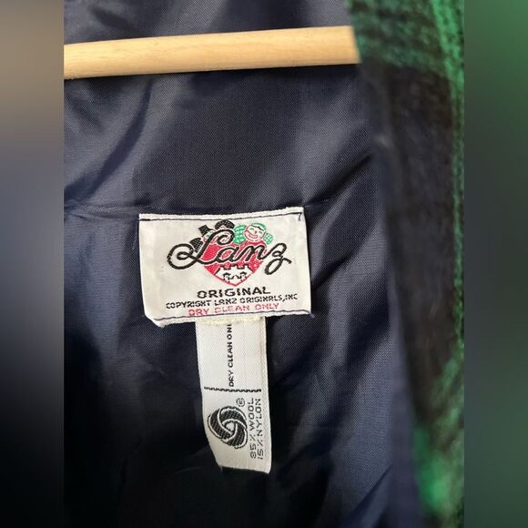 Vintage Wool Plaid V-Neck Lanz Original Midi Dress with Pockets - Picture 11 of 15